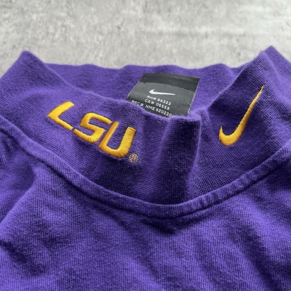 Nike LSU Tigers Football Long Sleeve  Shirt Purple Men XLarge Thermal - Picture 2 of 8